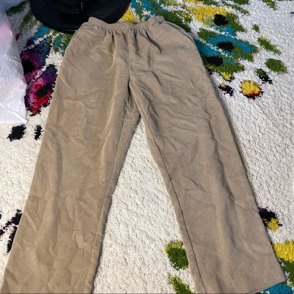 Alfred dunner Corduroy khaki pants with pockets